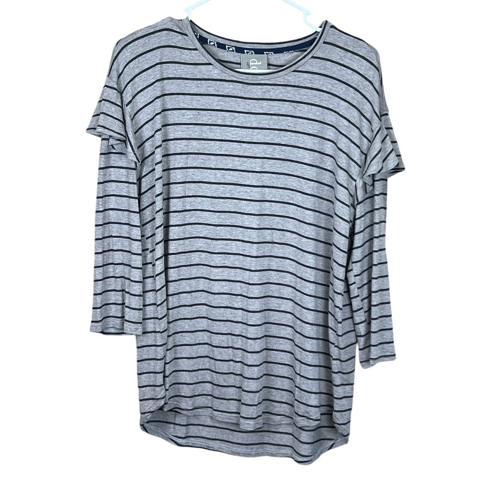 Dolan Left Coast Womens Gray Navy Long Sleeve T-Shirt Medium M NWT